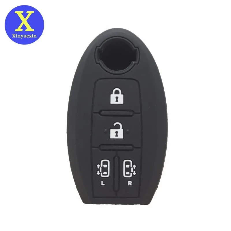 

Xinyuexin Silicone Car Key Cover FOB Case for Nissan Quest Elgrand Nv200 Evalia Serena MPV Smart Key Car-styLing