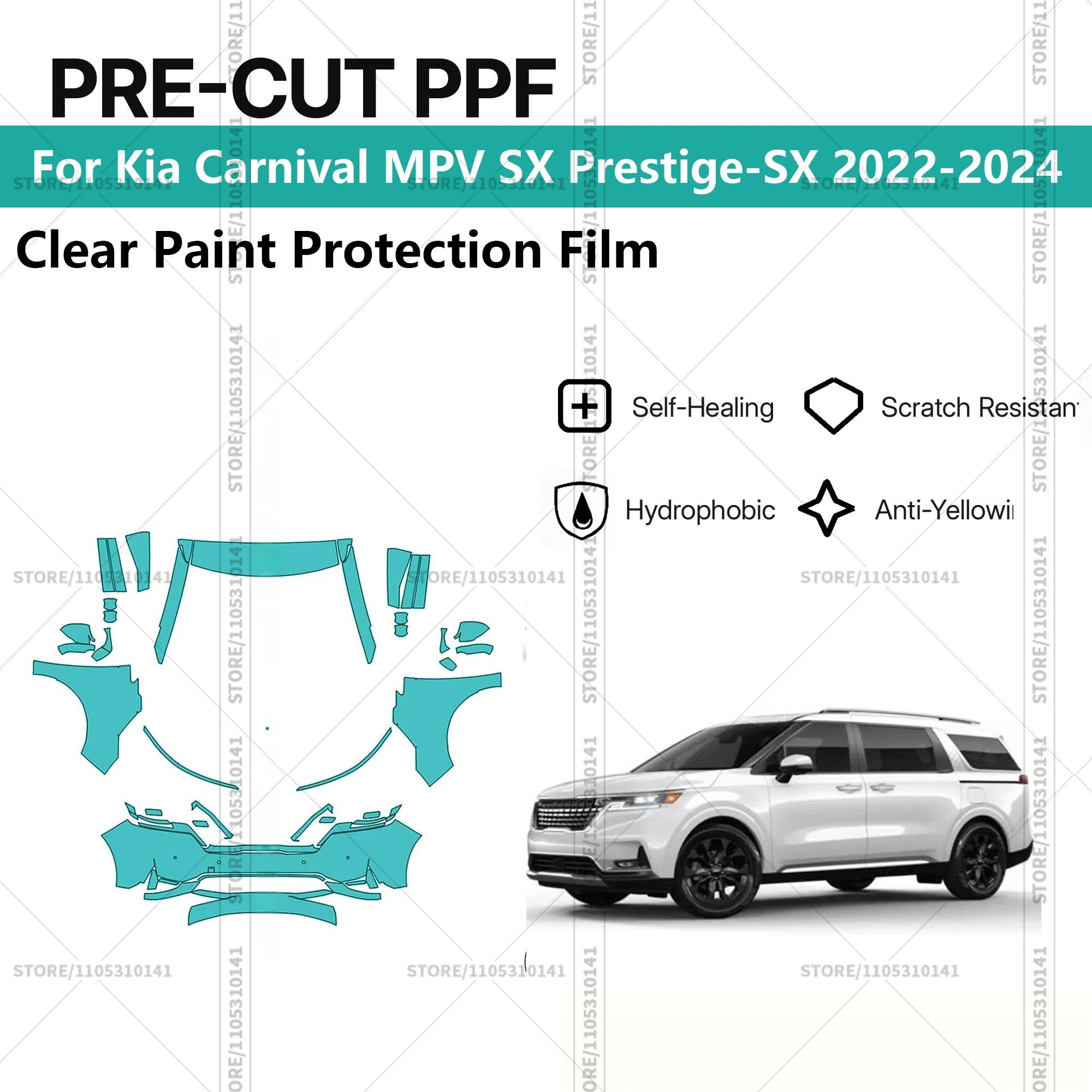 Pre-Cut Paint Protection Film PPF Transparent Car Film Professional Automotive PPF For Kia Carnival MPV SX Prestige-SX 2022-2024