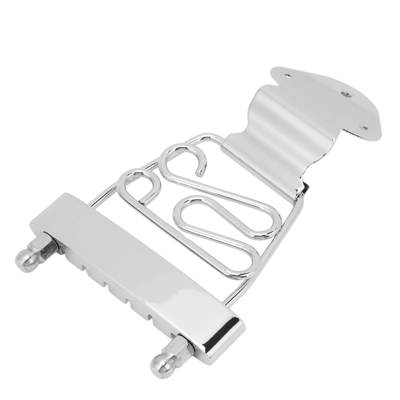 

6 String Guitar Trapeze Tailpiece Metal Height Adjustable Replacement for 6 String Guitar or Bass with 3 Screws Silver