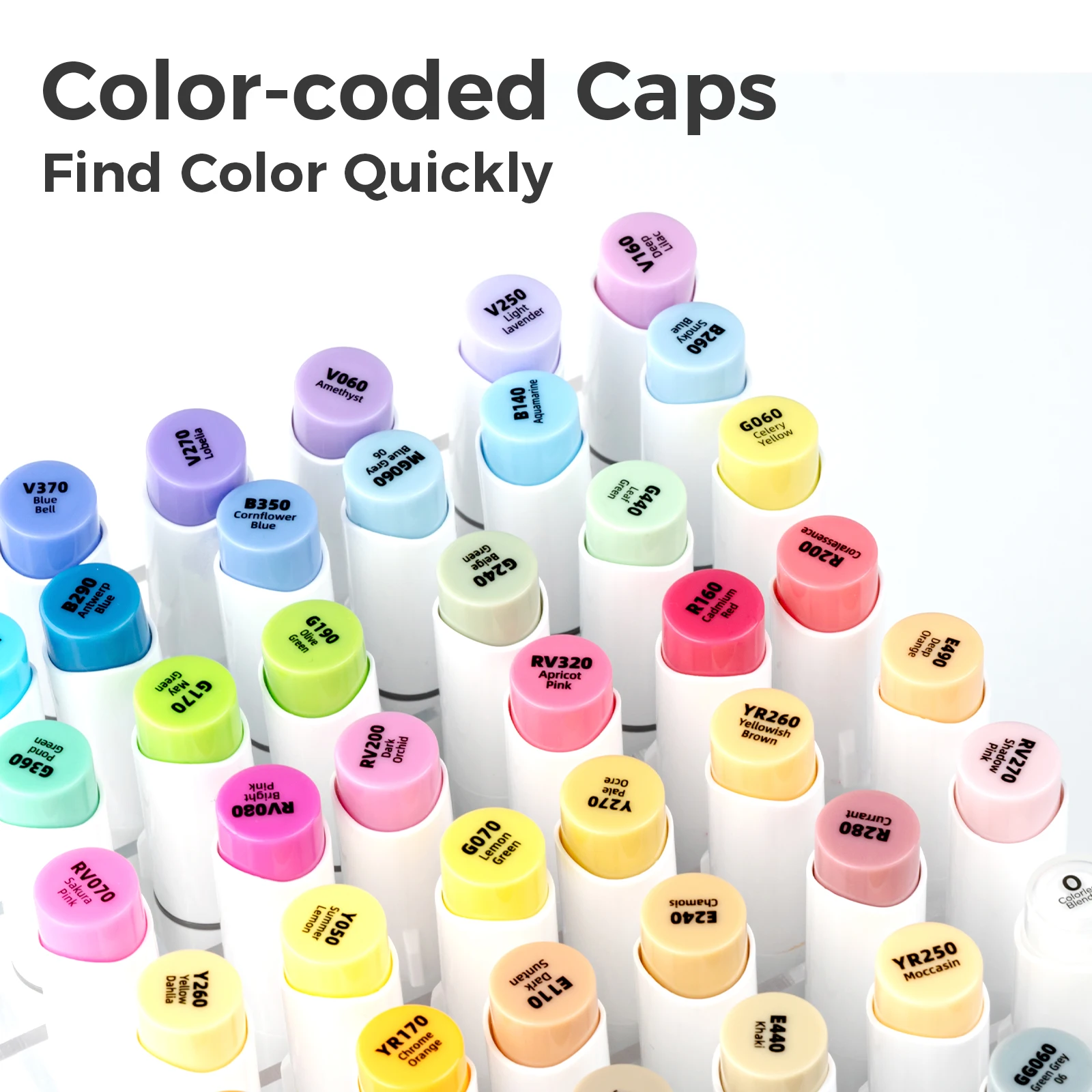 Ohuhu Honolulu 48 Mid-tone Colors Marker Pen Set Alcohol Art Markers Refillable Dual Tips Sketching Drawing School Art Supplies image 5