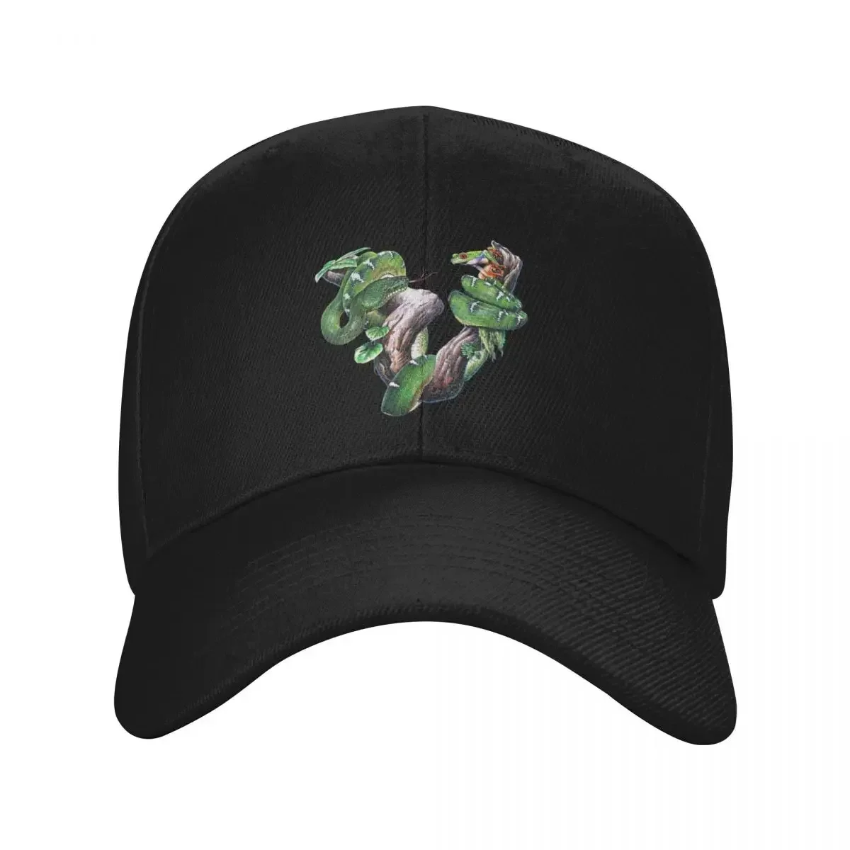 Tree Frog and Emerald Tree Boa Baseball Cap Luxury Brand cute party Hat Sunhat Mens Caps Women's