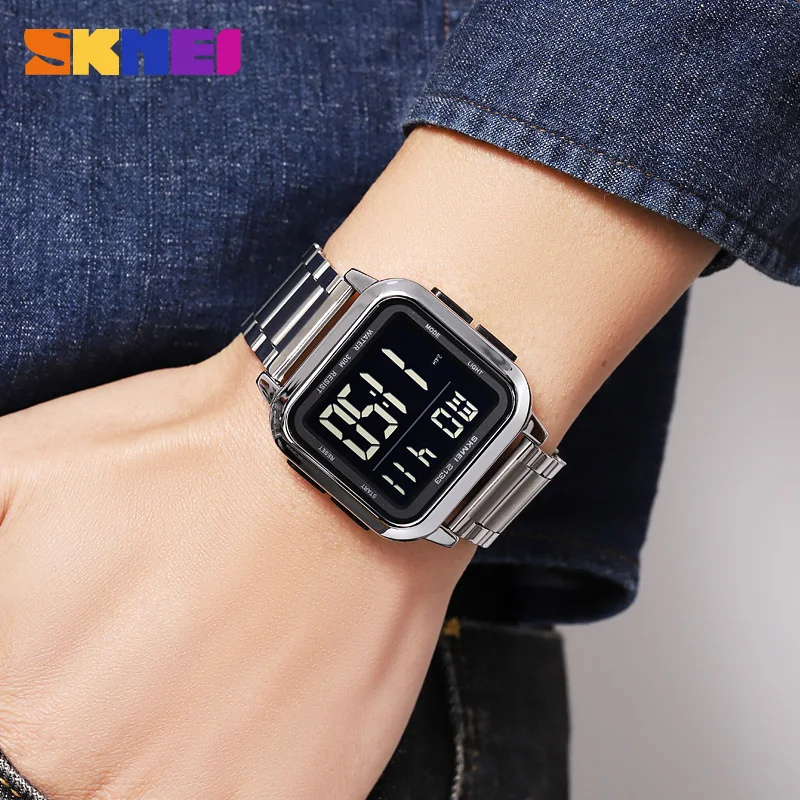 WIRED　WW メンズ腕時計 SKMEI 2133 Luxury Stainless Steel Digital Watch for Men Sports