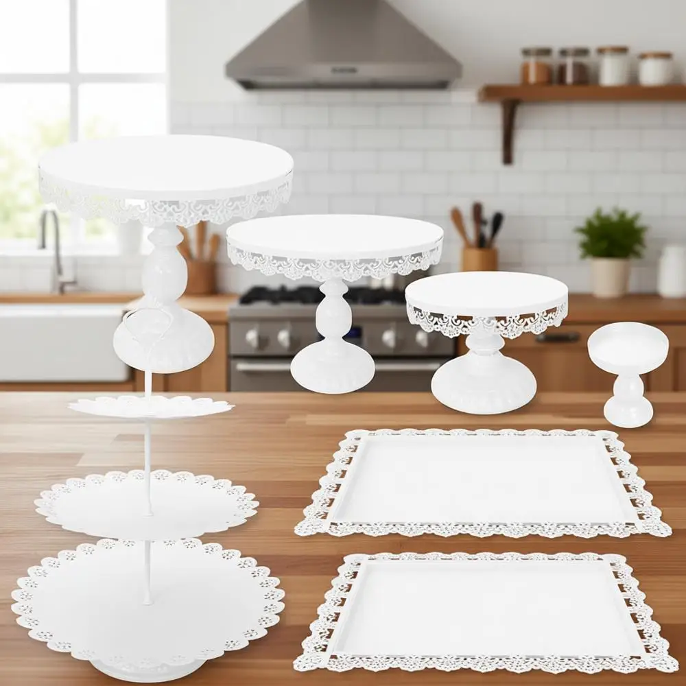 

9-Tier Metal Cupcake Stand, White, for Dessert Displays, Party Serving, and Special Occasions