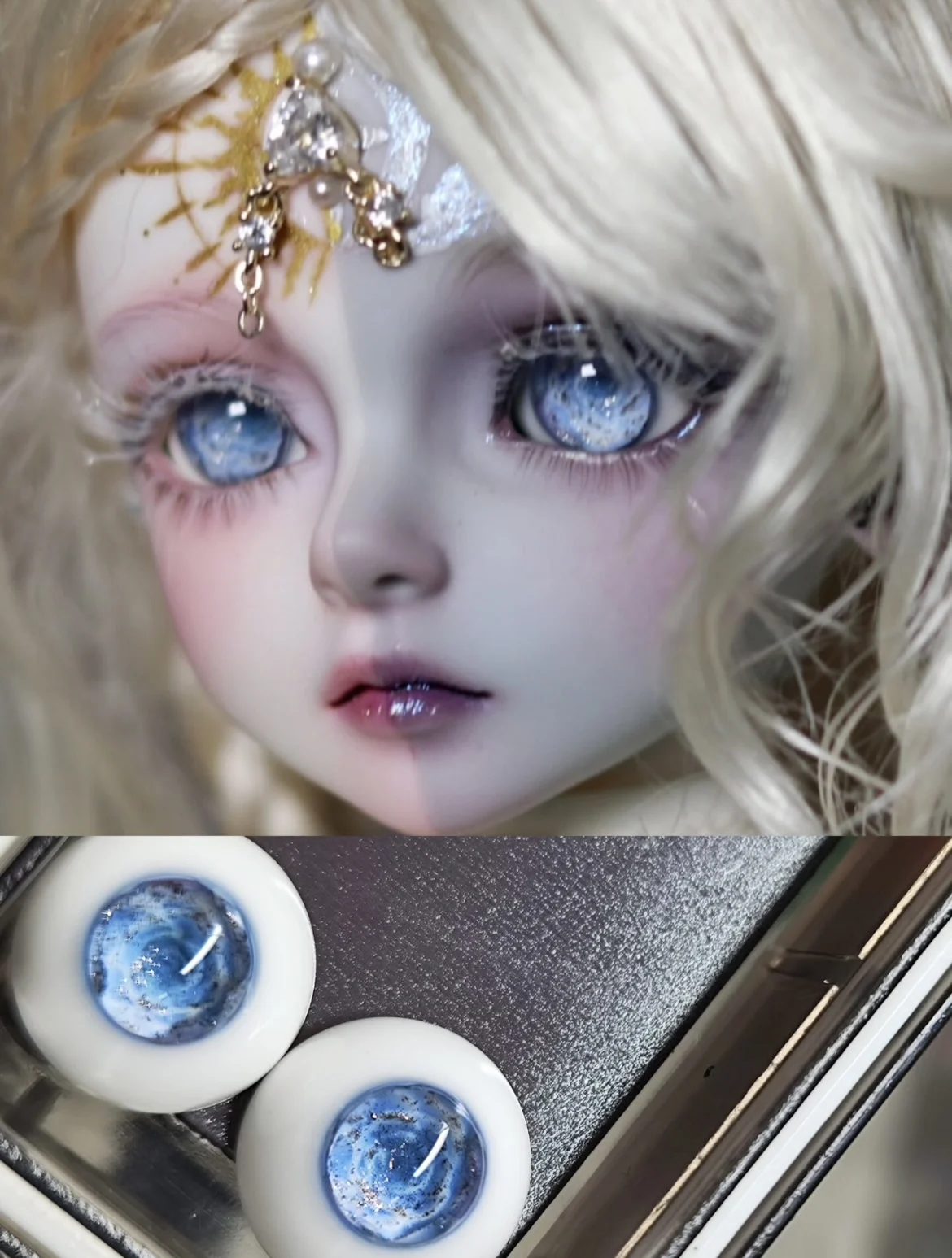Augen für Puppen „Blue Rose“ 12 mm 14 mm 16 mm BJD Puppenaugen 1 Paar