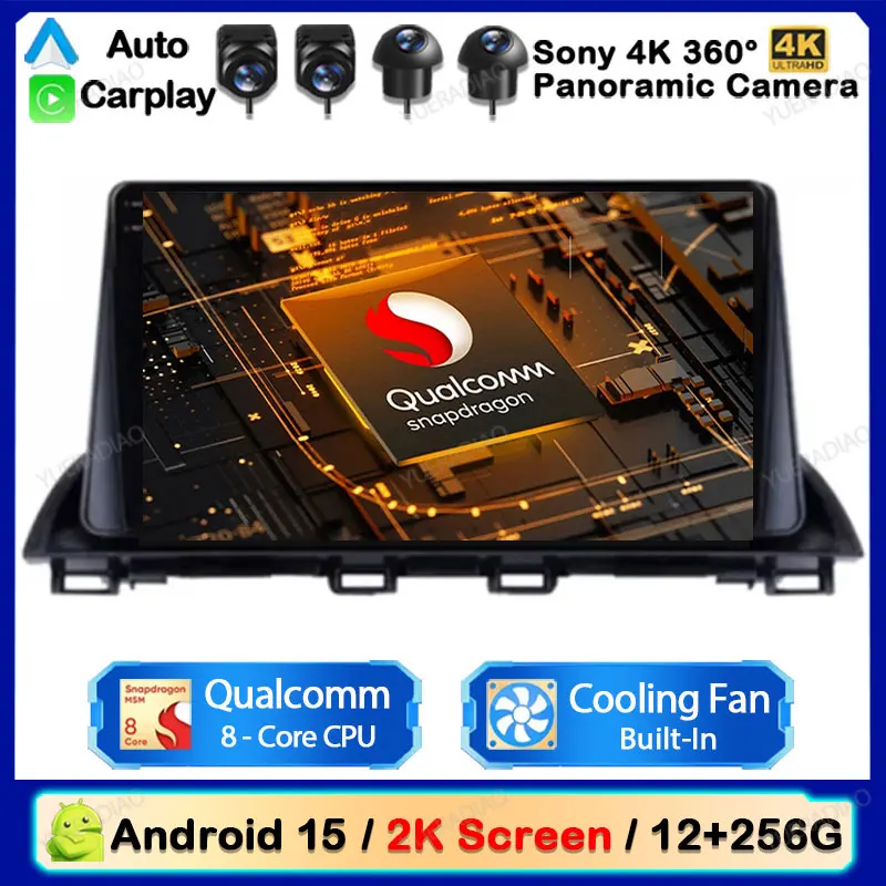

Android 15 Car Radio For Mazda 3 Axela 2013 - 2018 GPS NAVI Multimedia Stereo Video Player Head Unit 4G WIFI Head Unit QLED 2DIN