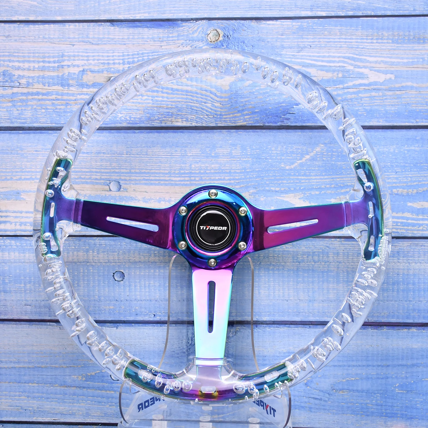

Acrylic Material Universal Transparent Steering Wheel 345mm 13inch Racing Steering Wheel 70mm Deep