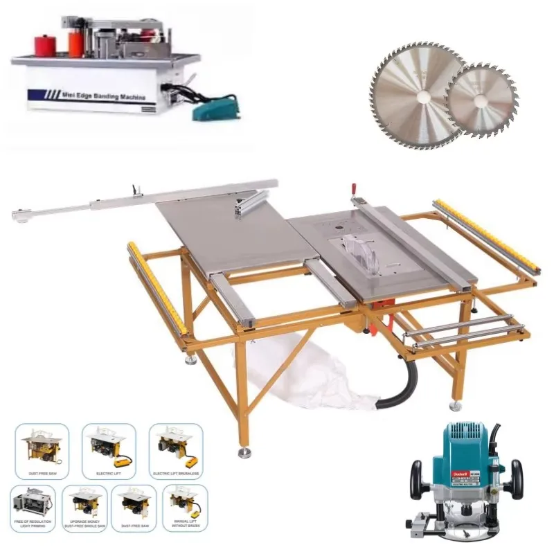 

【Factory Price】Dust-Free Composite Saw Woodworking All-in-One Machine Saw Table Precision Rail Sliding Table Saw Folding Table