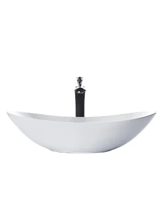 On-stage basin Art basin Oval white, ceramic bathroom Nordic style wash basin
