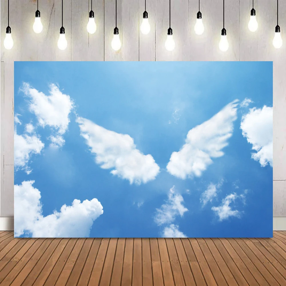 Fondo de cumpleaños de cielo azul Natural para despedida de soltera, suministros de decoración de boda, pancarta de niño o niña, fondo decorativo