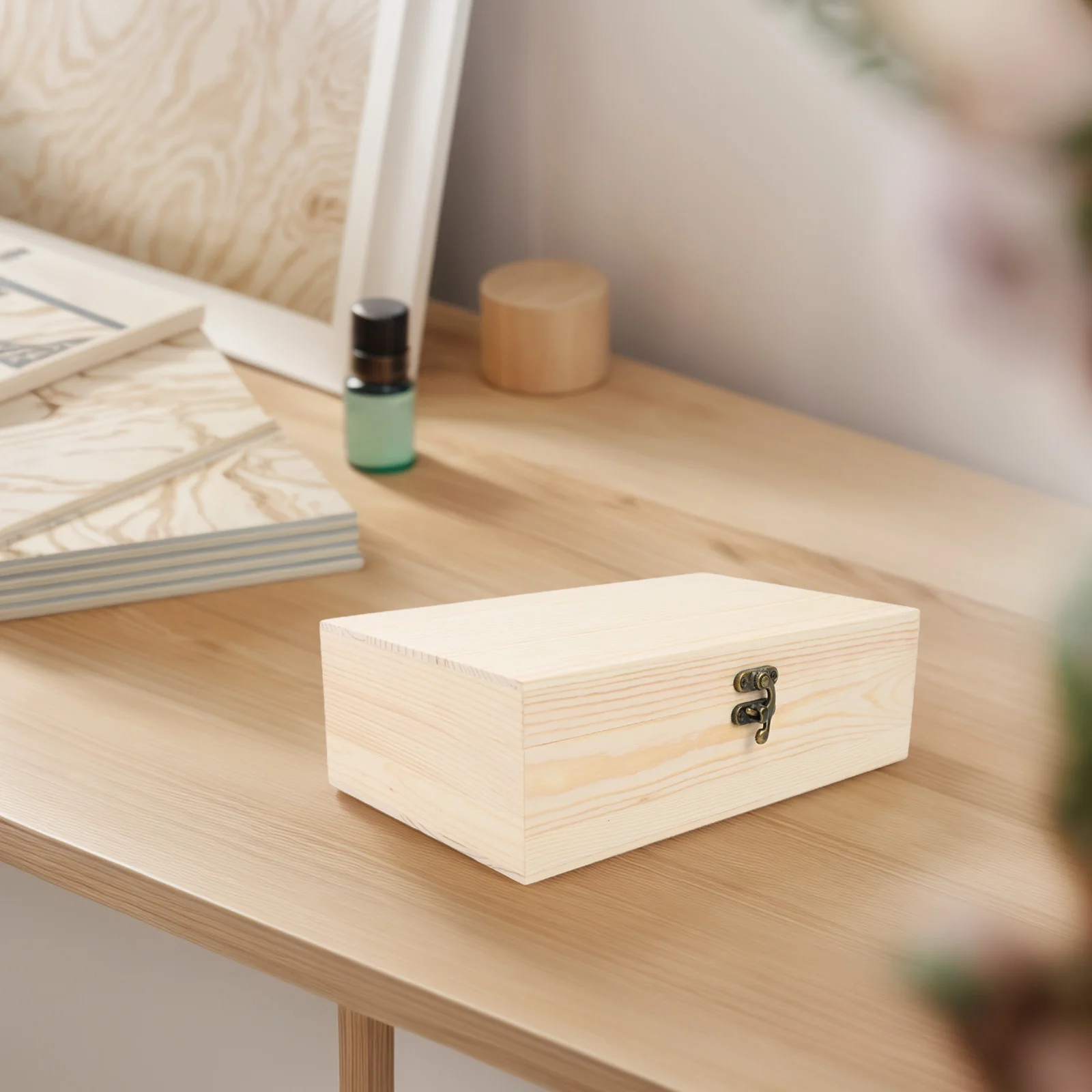 Jewelry Box Wooden Storage Box Pine Wood S/M/L Storage Wooden Box 1PC Craft Projects Desktop For Various DIY New