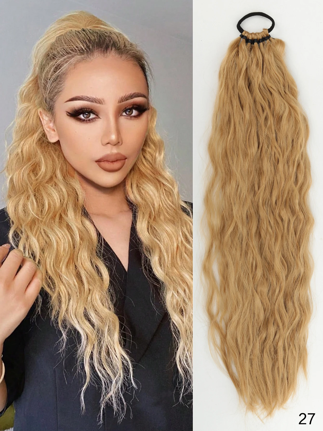 Synthetic Braided Wig, 24 Inch Curly Ponytail