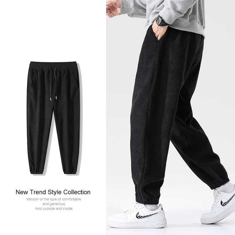 New Corduroy Spring And Autumn Youth Student Casual Pants Men\'S Korean Version Fashion Trend Handsome Straight Trousers