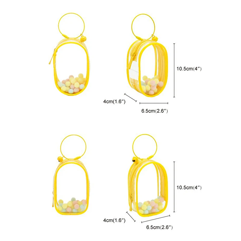 1 шт. многоцветная прозрачная уличная сумка из ПВХ, прозрачная сумка для игрушек, украшение, витрина для детской куклы, мини-органайзер, сумка для хранения