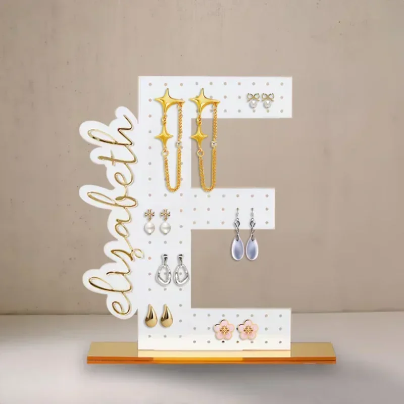 Acrylic Jewelry Organizer Personalized Earring Holder Birthday Gift for Her Custom Earring Display Shelf Teenage Girl Gifts