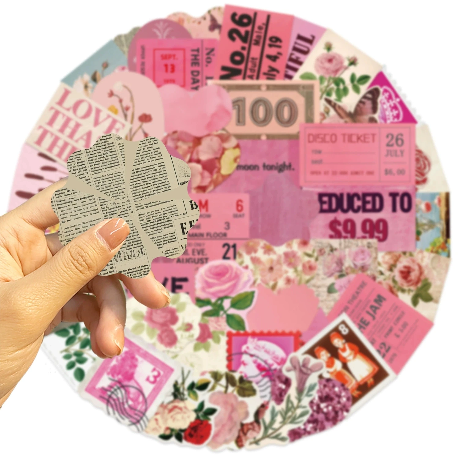 50/100 قطعة 50 الكرتون الوردي الرجعية الكتابة على الجدران ملصقات الزخرفية الغيتار دفتر الأمتعة شخصية لتقوم بها بنفسك صندوق ملصق مضاد للمياه #2