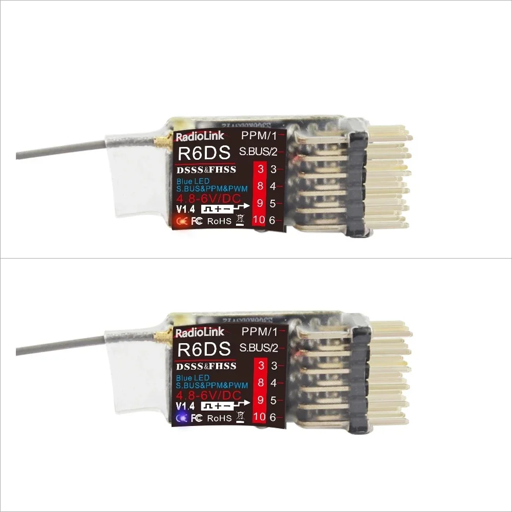 جهاز استقبال Radiolink R6DS 2.4G 6CH، مخرج PPM PWM SBUS، عالمي متوافق مع جهاز إرسال AT9 AT9S AT10 AT10II #6