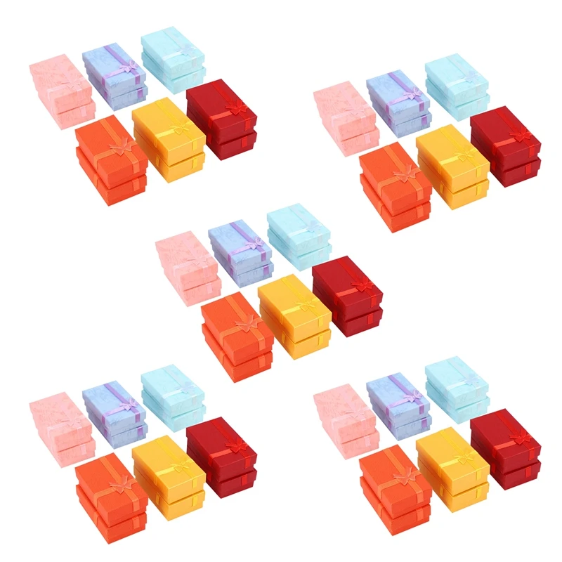 

60Pcs Paper Jewelry Gifts Boxes For Jewelry Display-Rings, Small Watches, Necklaces, Earrings (Mix Color)