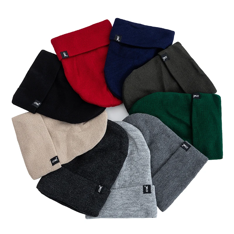 Knitted Hats Anti-Static Beanie Hat Warm Anti-Cold Letter Plush Satin Lined Autumn&Winter Men Women Outdoor Thermal Snow Hats