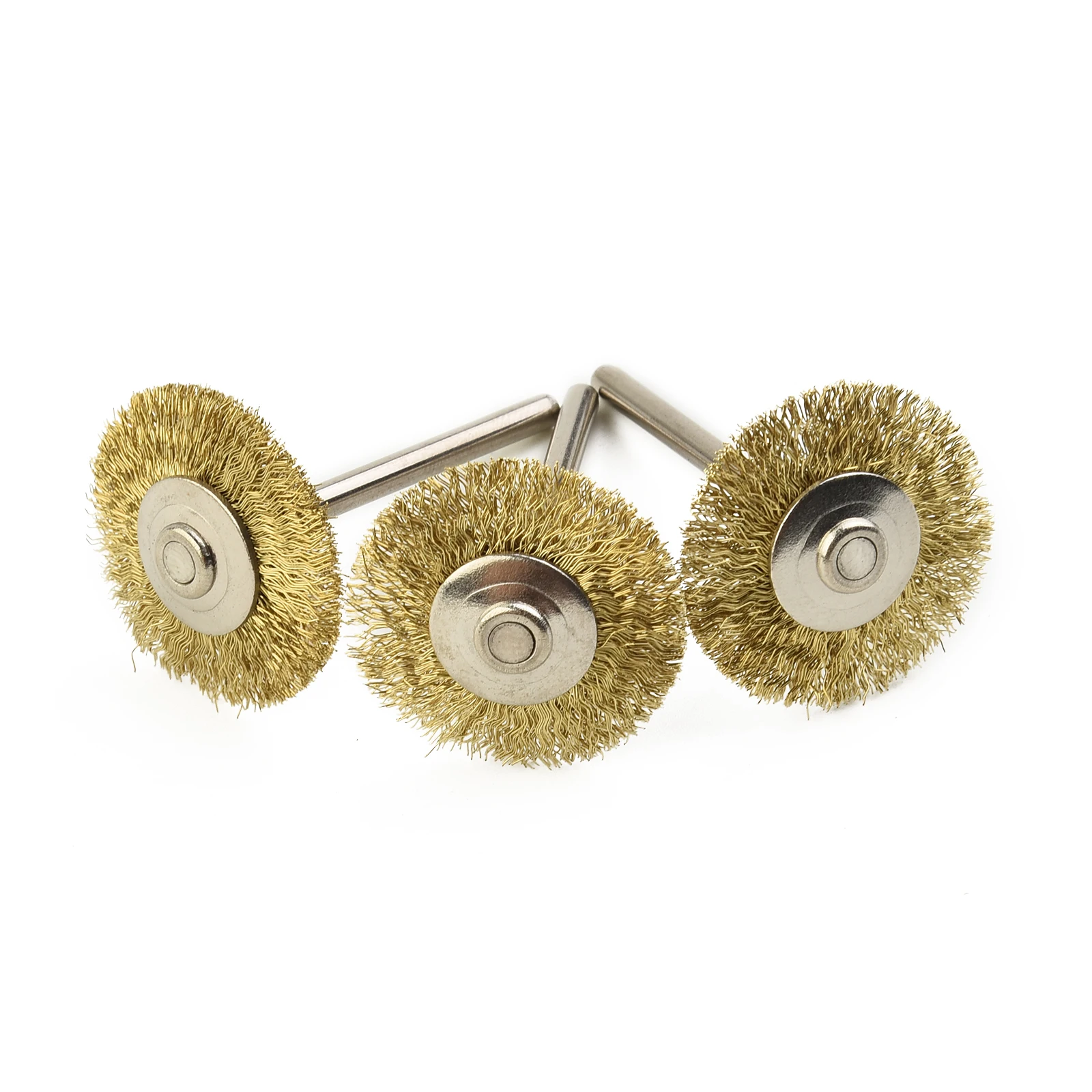 9pcs/Set 22mm,18mm,6mm Brass Wire Polishing Brushes Wheels Rotary 1/8