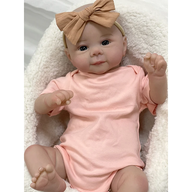 SANDIE 19Inch Baby Girl Juliette Reborn Doll Soft Cuddly Body Lifelike 3D Skin Paint with Genesis Paint Visible Veins Art Doll