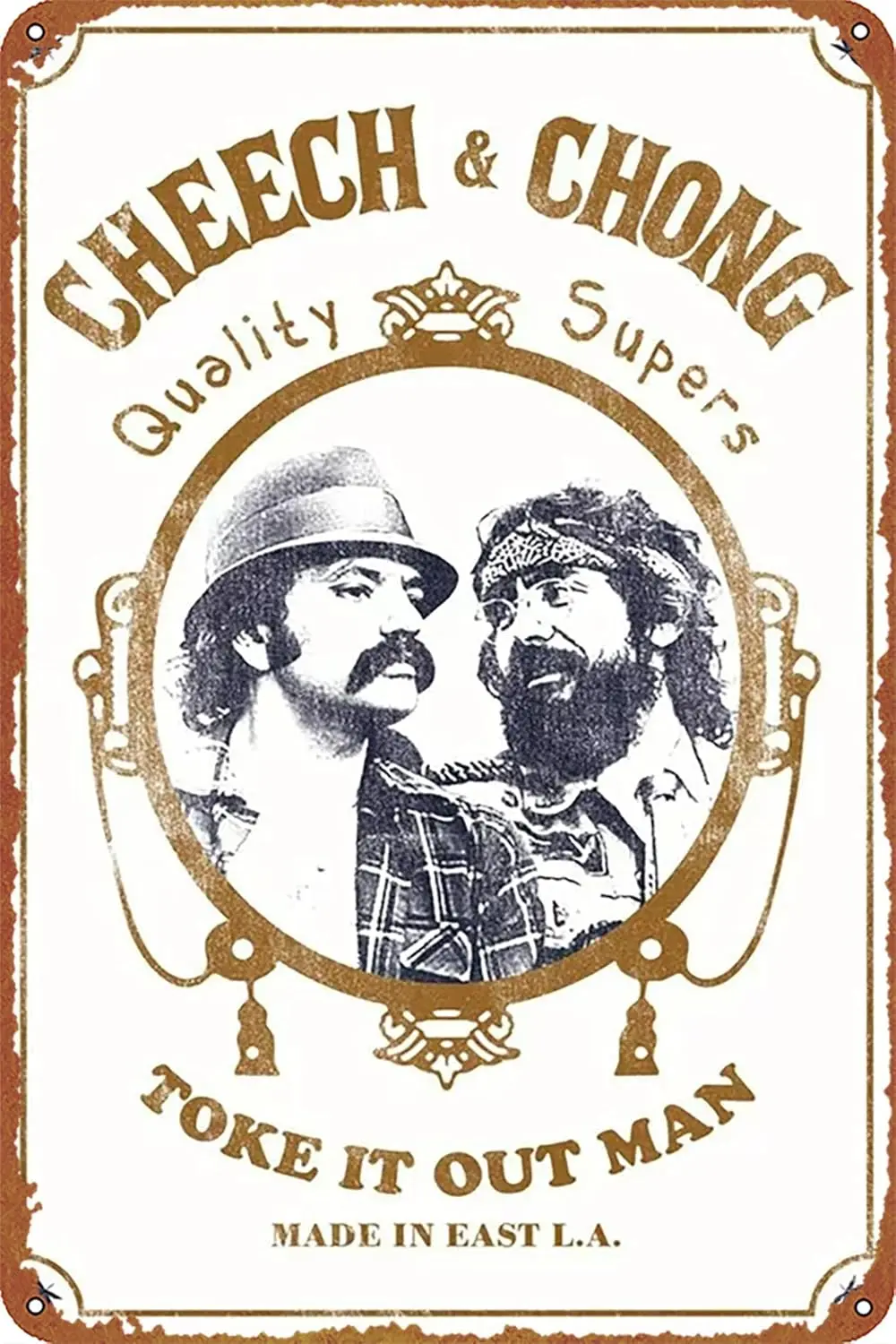 Cheech and Chong Movie Poster Retro Metal Sign Vintage Tin Sign for Cafe Bar Home Wall Decor 12 X 8 inch