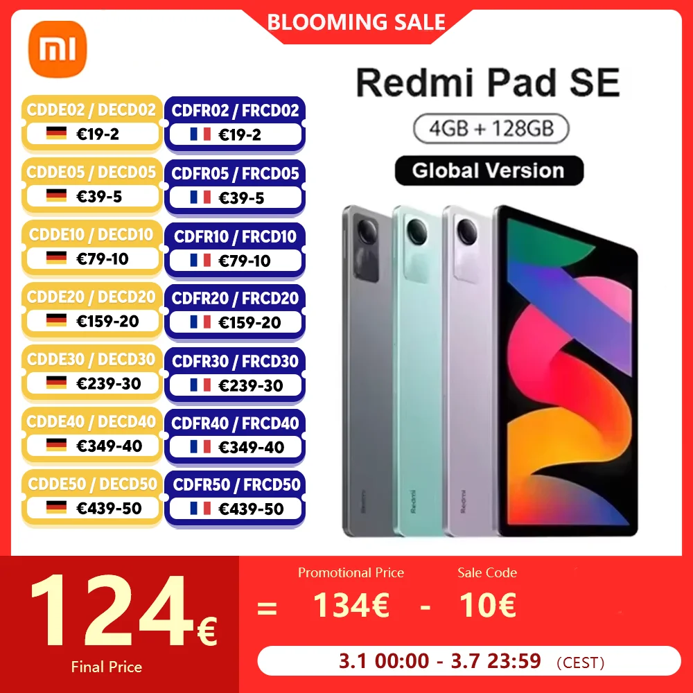 Xiaomi Redmi Pad SE 11 6GB/128GB 8GB/256GB Wifi EU Charger Global Version