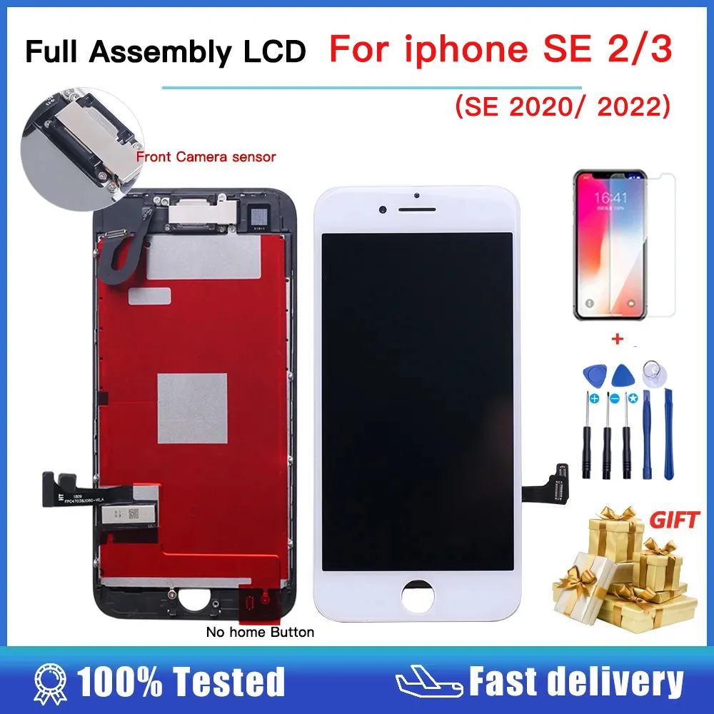 Display Full Assembly For iPhone SE SE2 2020 A2296 A2275 A2298 LCD Screen Touch Digitizer Se3 SE 2022 A2783 A2595 A2785 A2782