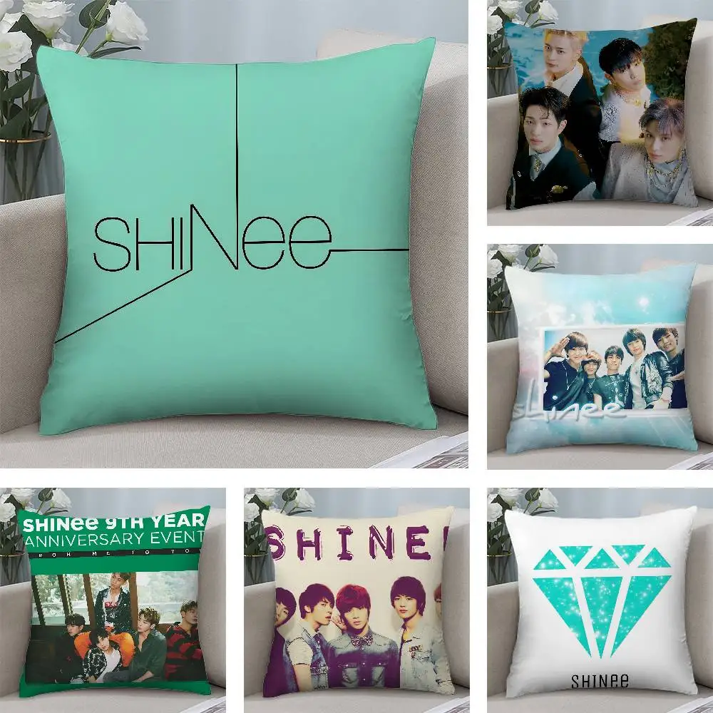 Kpop S-S-SHINee كيس وسادة قصير أفخم الوجهين طباعة مربع رمي وسادة تغطي وسادة ديكور المنزل أريكة #1