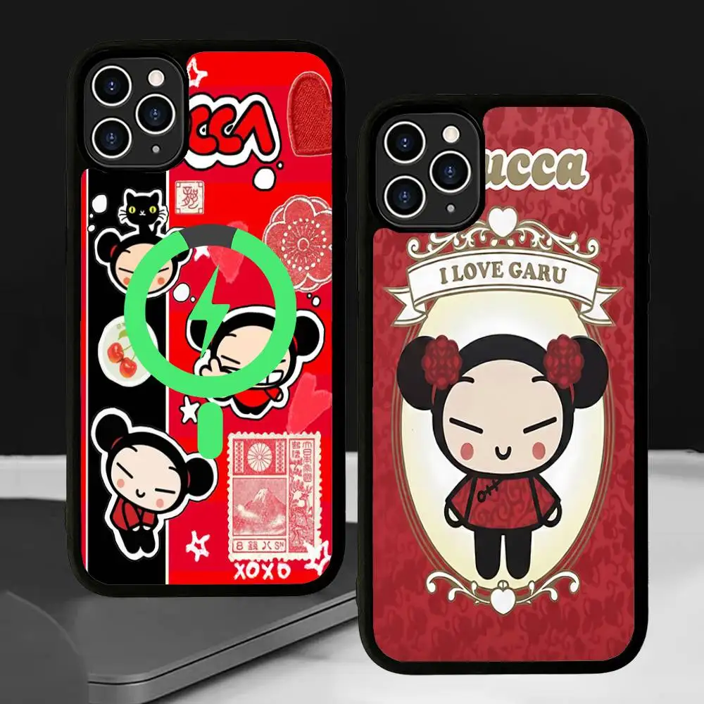 

Popular Animation P-Pucca For Magnetic Wireless Phone Case For IPhone 17 16 15 14 Plus 13 12 11 Pro Max