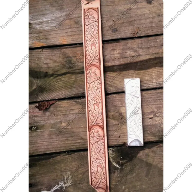 Arabic cheese/skull 3D pattern for belt stamping (seamless repeat design) Handmade aluminum leather embossing die