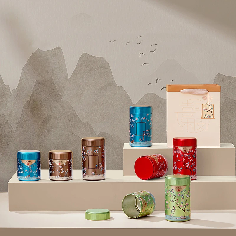 Solid Mini Empty Tea Tin Can Household Green Black Tea Sealed Jar Portable Travel Small Tea Packaging Box Mini Sealed Metal Can
