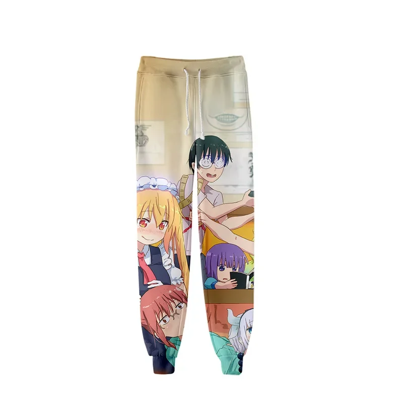 Pantalon de jogging Dragon Maid pour hommes et femmes, pantalon de survêtement décontracté, anime 3D, Miss Kobayashi, Kanna Kamui, Fjhip Hop, costume de cosplay