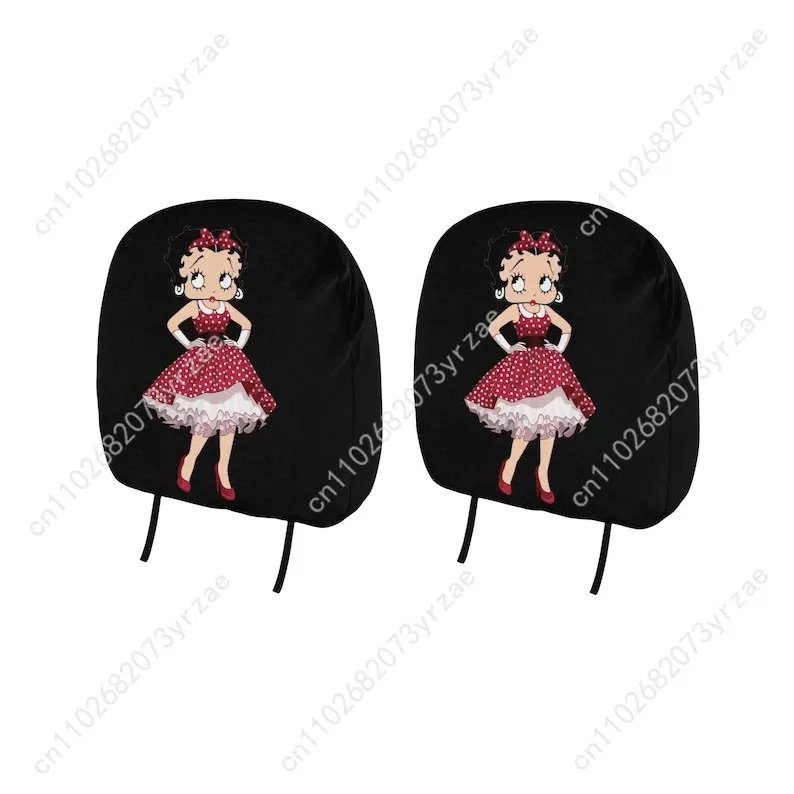 

Betty Boop Car Seat Headrest Cover (2pcs) Environmentally Friendly Headrest Protector Breathable Comfortable Vehicle Decor