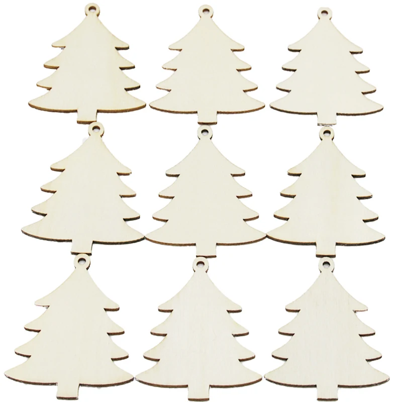 

(10 Pcs/pack)7*5.5cm Christmas Tree Piece DIY Model Painted Card Christmas Decoration Creative Home Pendant Wishing Board