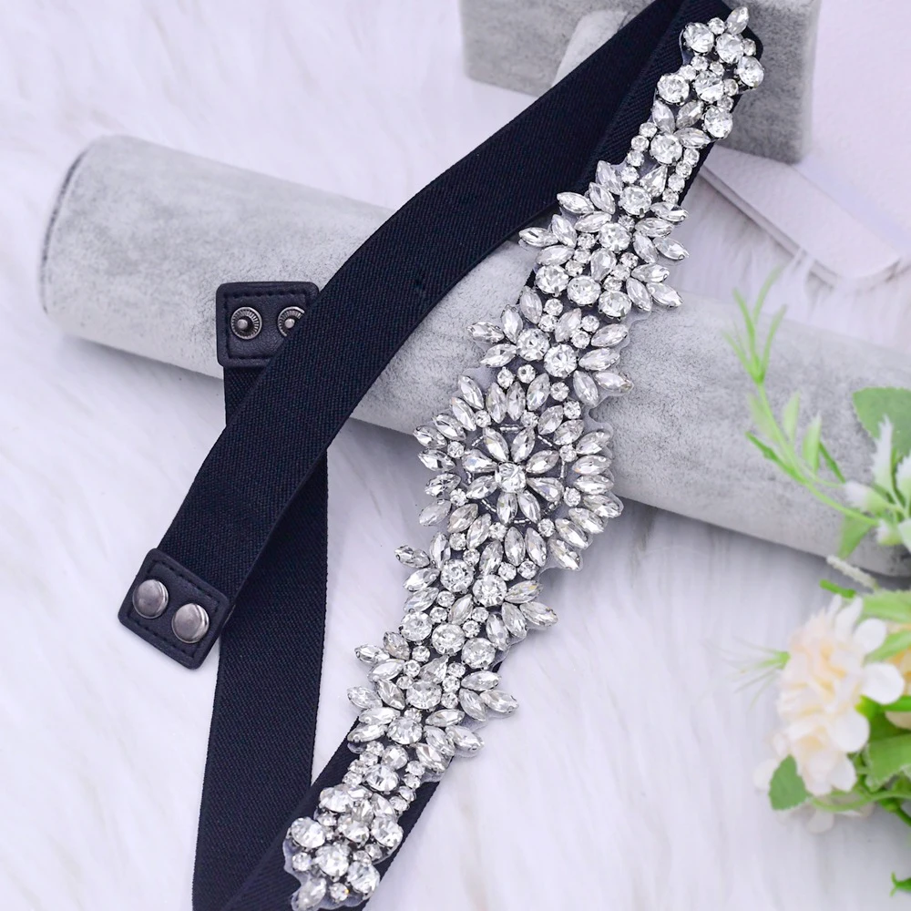 Cinturones elásticos para el vientre para mujer, accesorios de boda, cintura elástica, diseño de lujo, moda de fiesta, ajuste Delgado, correa de cintura nupcial