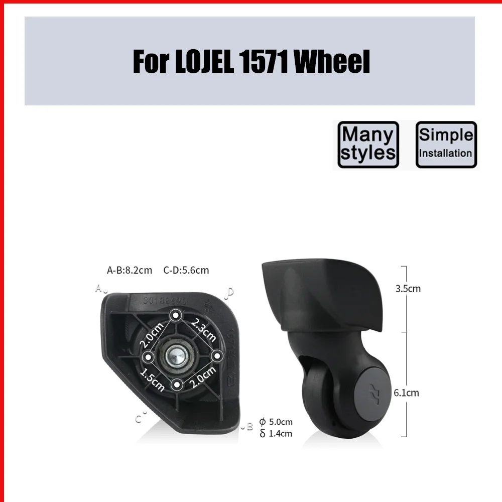 For LOJEL 1571 Trolley Case Wheel Pulley Sliding Universal Luggage Wheel Slient Smooth Wear-resistant Accessories Caster Wheels