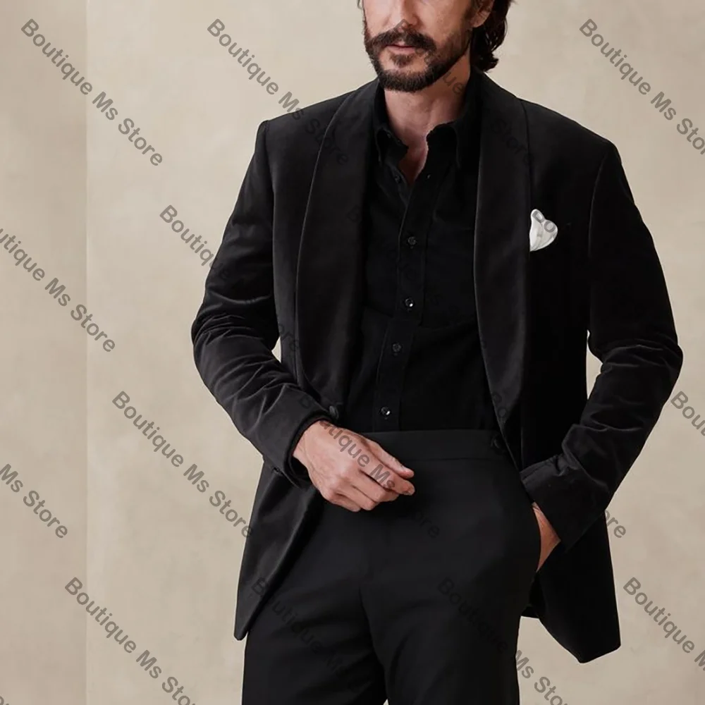 

Chic High-end Black Button Men Suit Two Pieces(Jacket+Pants) Outfits Casual Party Prom Wedding Set