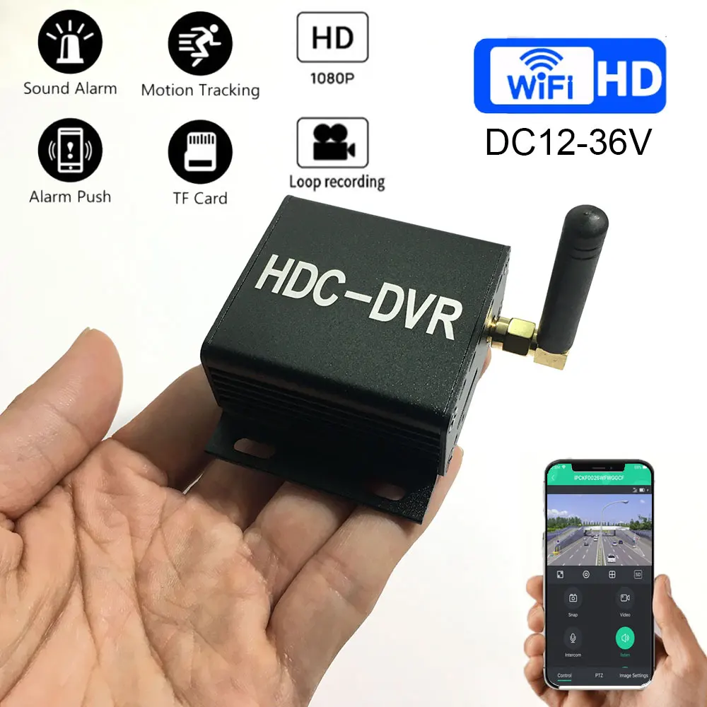 

Mini AHD DVR 1 Channel WiFi Recorder HD CCTV Car P2P 1080P DVR System Support for mobile detection / AV output AHD Car Monitor