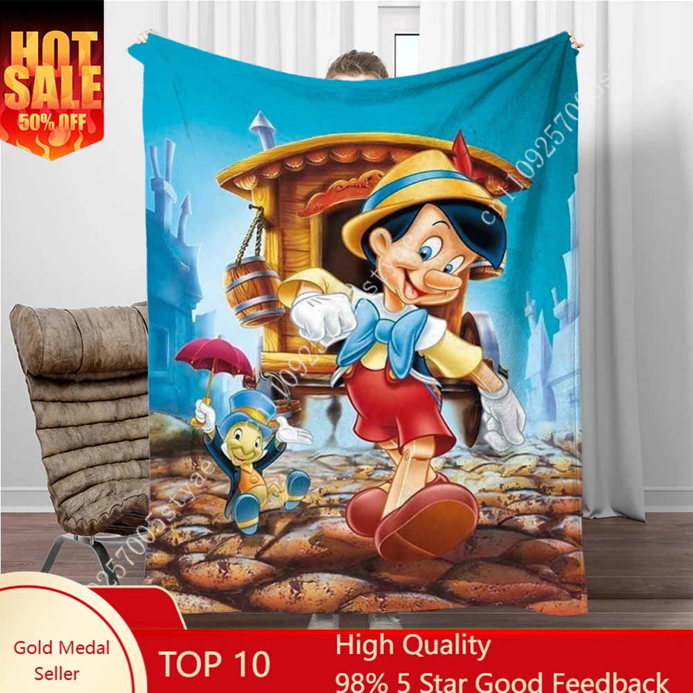 

Pinocchio Blankets Disney Cartoon Plush Blanket Soft Indoor Decoration Adult Child Holiday Party Gifts Warm Custom Quilt
