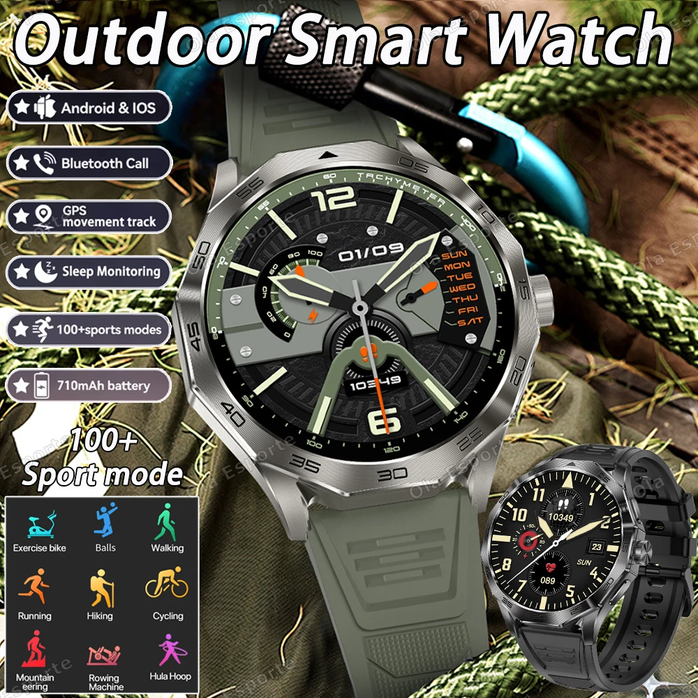 

New Outdoor Smart Watch Men 710mAh Large Capacity Battery Bluetooth Call Heart Rate Health Monitor 100+ Sport Fitness Smartwatch