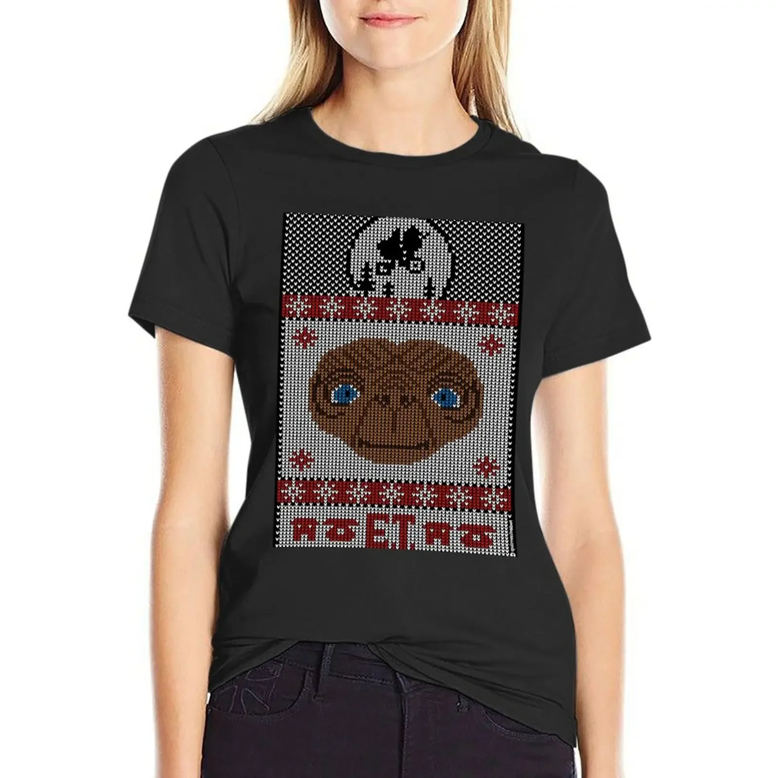 

ET XMAS - ET Ugly Sweater T-Shirt kawaii clothes vintage clothes Woman T-shirts