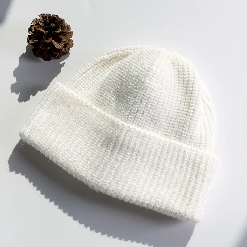 Winter Warm Pullover Cap Korean Street All-Matching Beanie Hat Men's Flash Silk Core-Spun Yarn Skullcap Factory Direct Sales