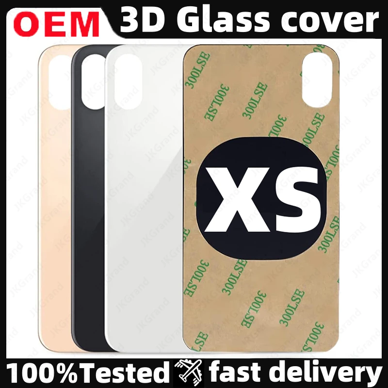 

OEM для iPhone XS Задняя стеклянная панель 3D крышка аккумулятора запасные части большое отверстие камера задняя дверь корпус ободок + клей