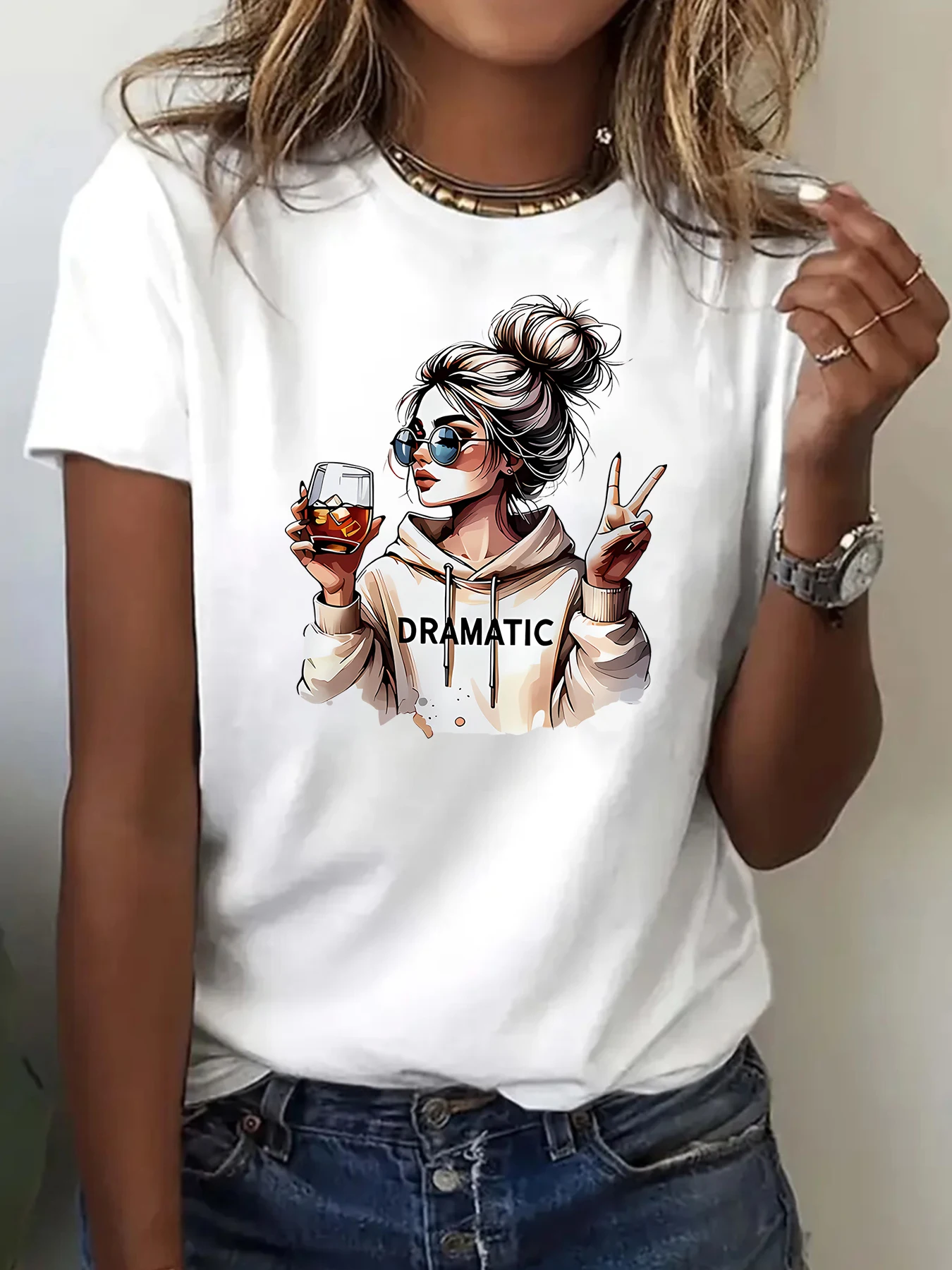 Streetwear 90s Women'S Casual Graphic T-Shirt 