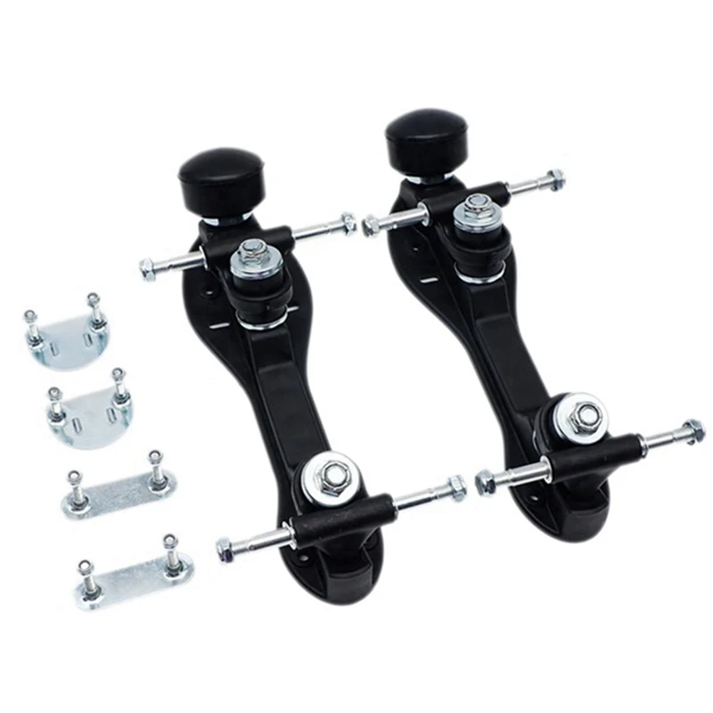 Roller Skate Base Four-Wheel Two-Row Roller Skate Bracket Skate Base Bottom Plate Black