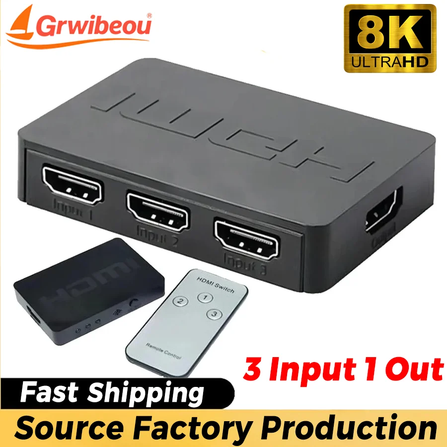 

3 порта HDMI-совместимый коммутатор 3 входа 1 выход 1080P HDMI видео разветвитель концентратор HDMI разветвитель для Xbox DVD HDTV ПК ноутбук ТВ