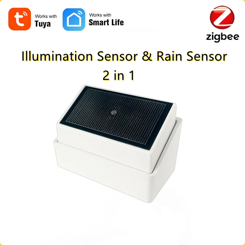 

Водонепроницаемый IPX4 Tuya Smart Zigbee датчик дождя умный датчик капель дождя с детектором яркости 2 в 1 мониторинг в реальном времени
