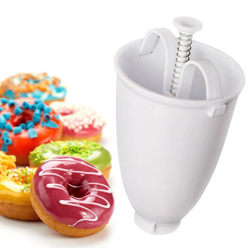 Plastic Donut Maker Easy Fast Portable Donut Mould Manual Waffle Dispenser Doughnut Machine Cake Biscuit Cookies Diy Baking Tool