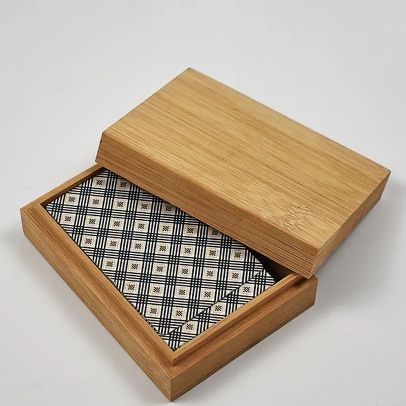 

Playing Card Box for Case Table Board Deck Game Bamboo Cards Storage Box