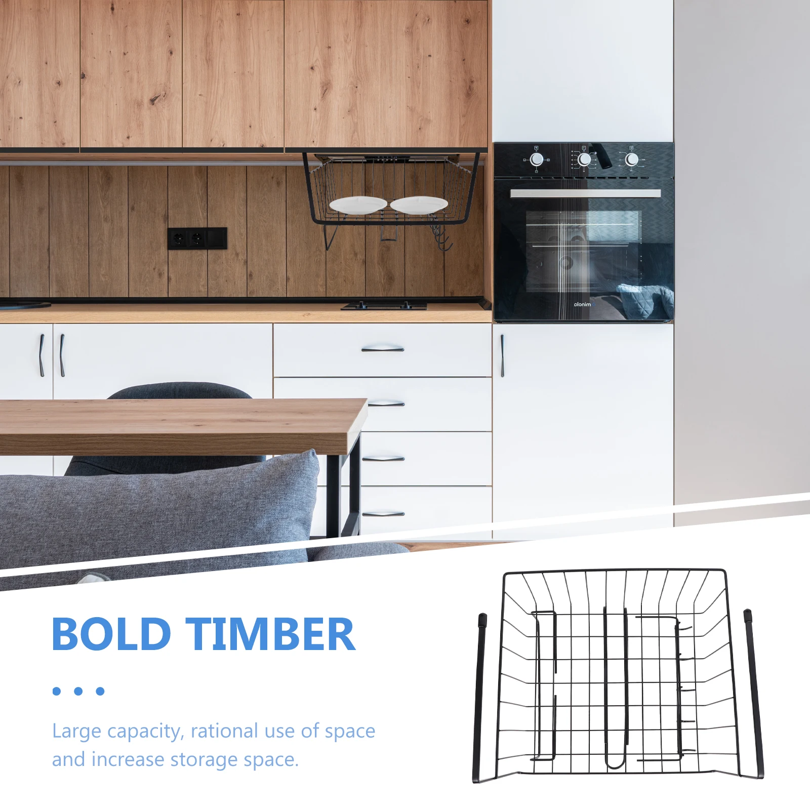 

Cabinet Hanging Basket Iron Storage Rack Kitchen Organizer Shelf Eco-Friendly Creative Design Large Capacity Fruit